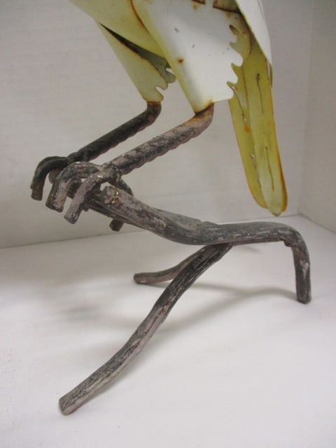 Birds-Paper Mache Green Bird (12"L x 9"H), Folk Art Bird (8 L x 6 H), - 2