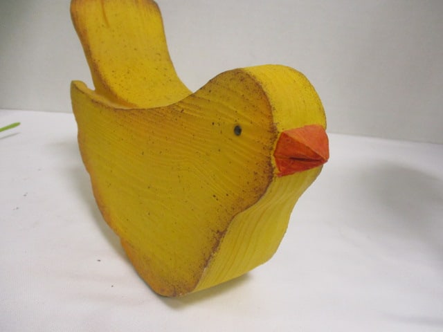 Birds-Paper Mache Green Bird (12"L x 9"H), Folk Art Bird (8 L x 6 H), - 6