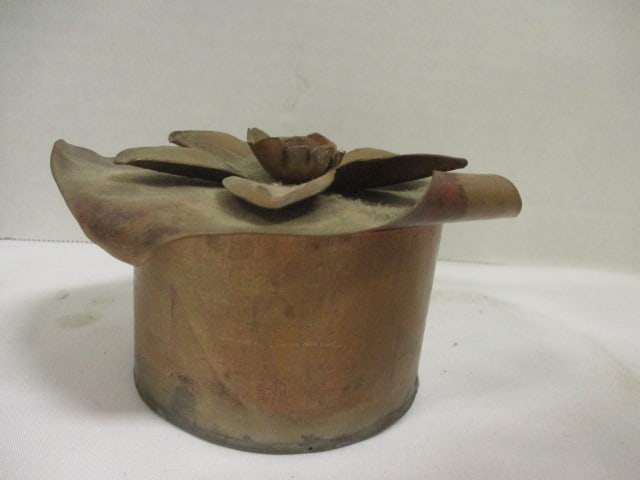 Copper & Brass 8" Hammered Pitcher, Copper/Brass Saucepan, - 4