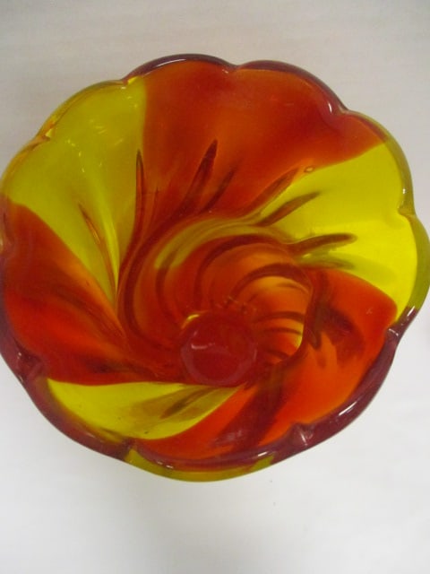 Mid Century Blown Art 10" Vase & Mid Century Ruby Red Vase 7" - 5