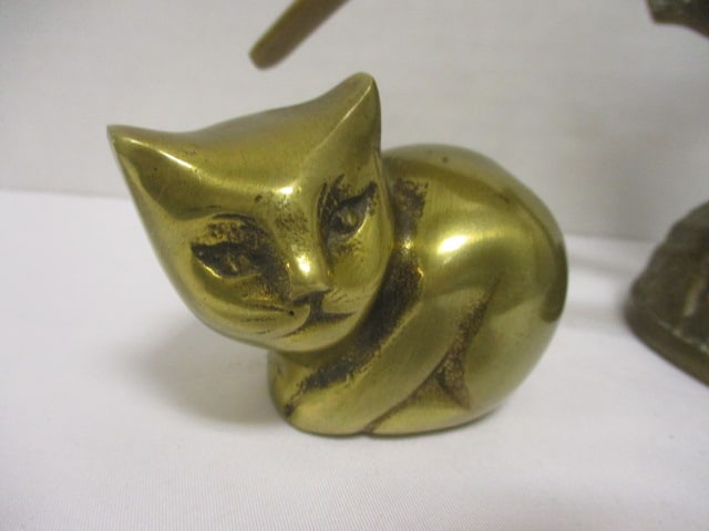 Solid Brass Bird Figurines on Tree Branch (8"W x 7" H) & - 2