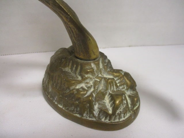 Solid Brass Bird Figurines on Tree Branch (8"W x 7" H) & - 6
