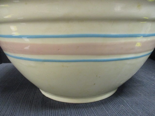 McCoy? Pink & Blue Stripe Pottery Bowl - 3