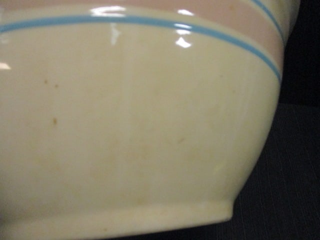 McCoy? Pink & Blue Stripe Pottery Bowl - 6