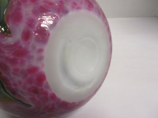 Handcrafted Art Glass Vase w/Leaf & Vine Motif (Possibly Lotton?) - 4