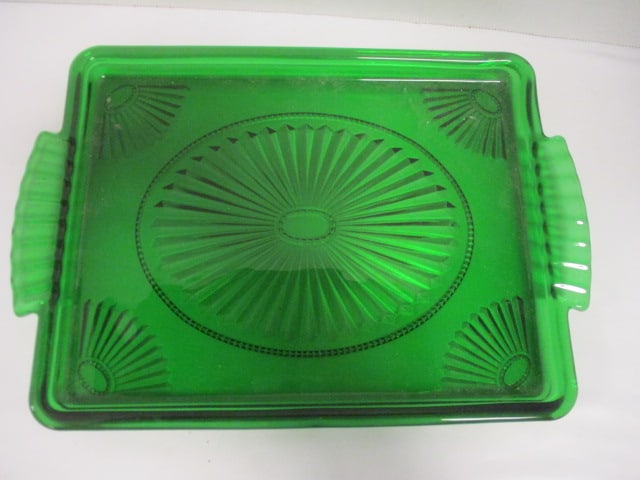 Avon Emerald Accent Green Glass Tray - 2