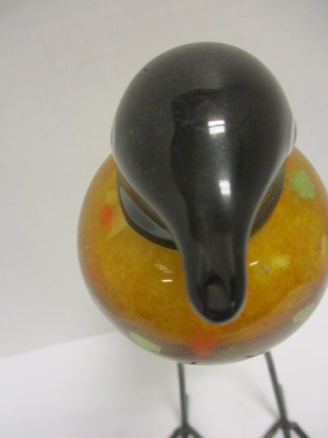 Hand Blown Art Glass Bird Figurine w/Wire Legs - 4
