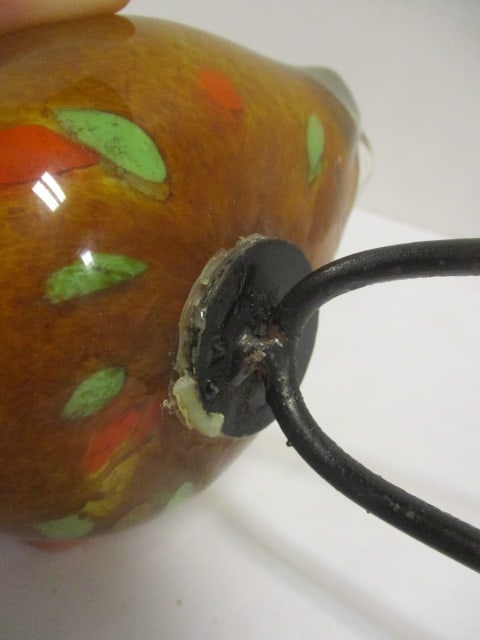 Hand Blown Art Glass Bird Figurine w/Wire Legs - 6