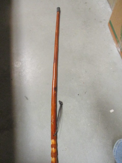 Handcarved Walking Stick: 39"