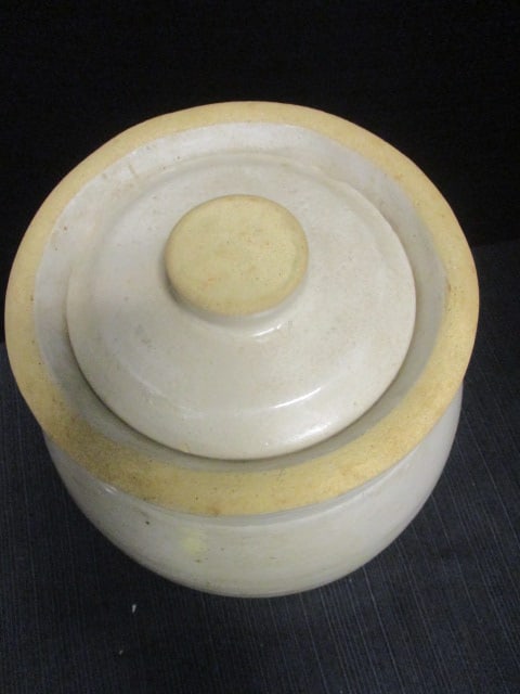 Stoneware Rustic Pottery Crock w/Lid - 2