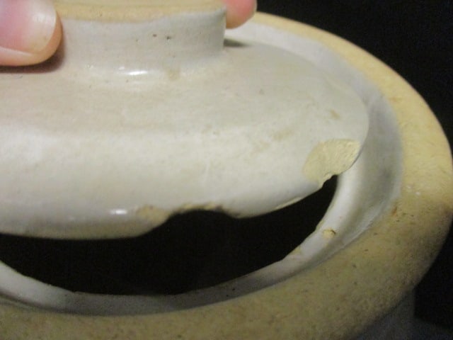 Stoneware Rustic Pottery Crock w/Lid - 4