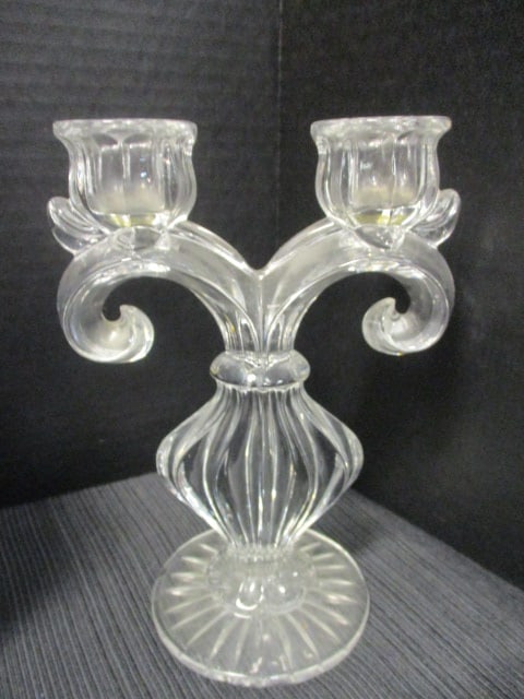 Double Arm Vtg. Candleabra & Godinger Lotus Candleholder Set - 4