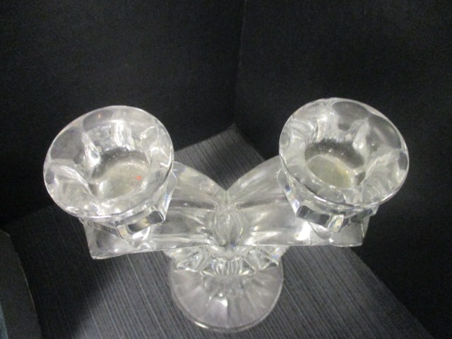 Double Arm Vtg. Candleabra & Godinger Lotus Candleholder Set - 6