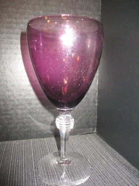 Amethyst Vtg. Crystal Purple Art Glass Goblets (Lot of 6) - 2