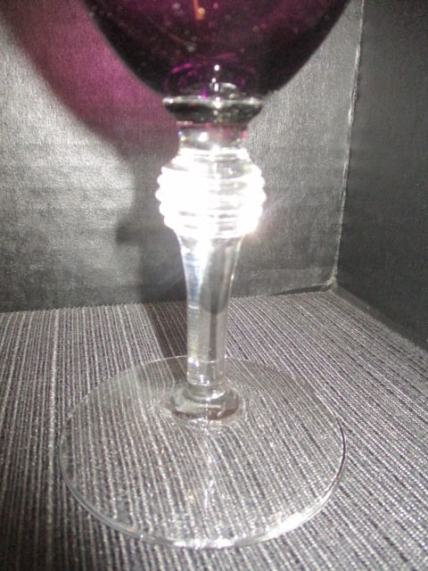 Amethyst Vtg. Crystal Purple Art Glass Goblets (Lot of 6) - 3