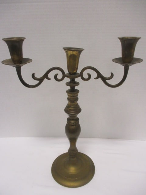 Brass 3 Arm Candleabra (1 of 6)