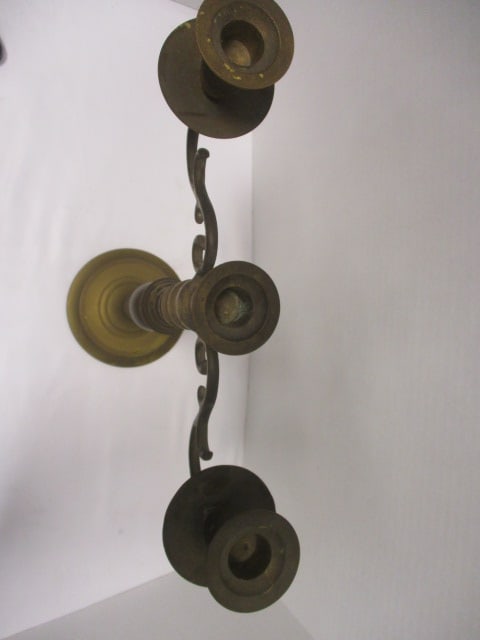 Brass 3 Arm Candleabra - 5