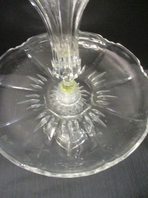 Hexagonal Base Pedestal w/Starburst Pattern Epergne Centerpiece - 3