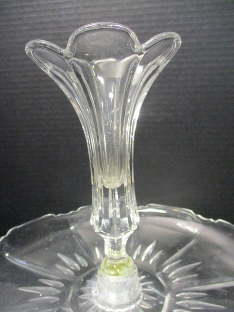 Hexagonal Base Pedestal w/Starburst Pattern Epergne Centerpiece - 4