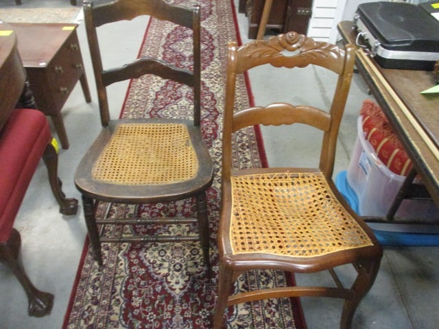 Two vintage cane seat side chairs (1 of 7)