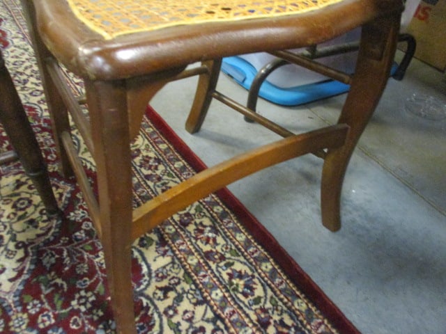 Two vintage cane seat side chairs - 2