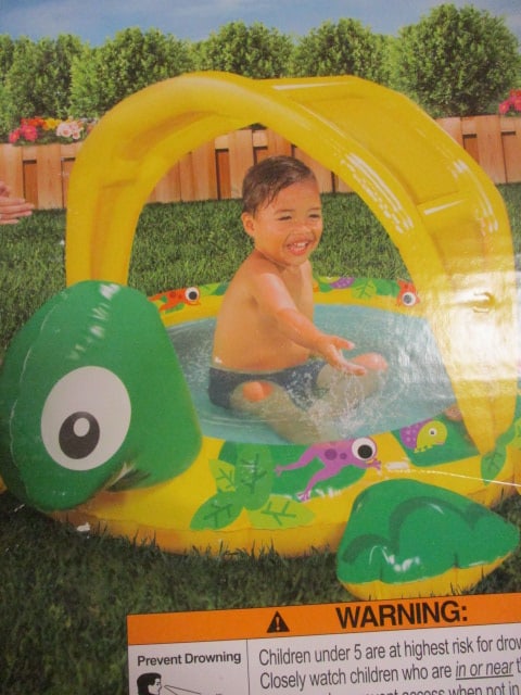 Packaged Swim Armbands & Banzai, Jr. Shady Time Turtle Pool - 6