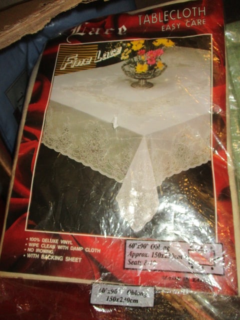 Casserole Dish, Wire Casserole Stands, Lampshade, New Table Cloths - 3