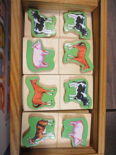 Melissa & Doug 3D Farm Dominoes & MSKOLER Matching Game - 3