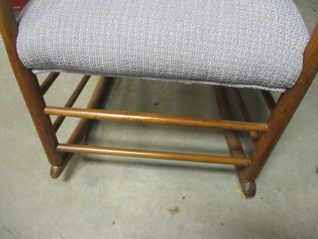 Vintage Bent Wood Rocker w/ Uphpolstered Seat/Back - 2