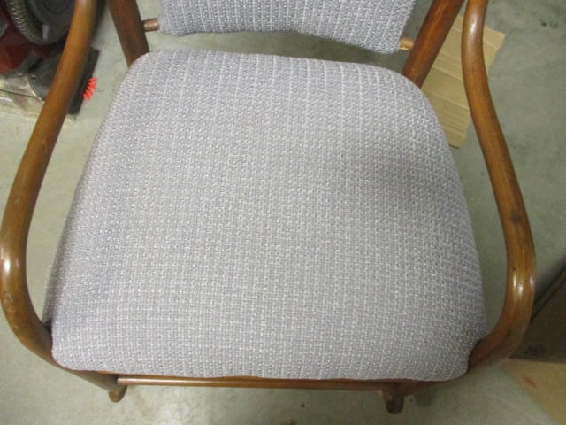 Vintage Bent Wood Rocker w/ Uphpolstered Seat/Back - 3