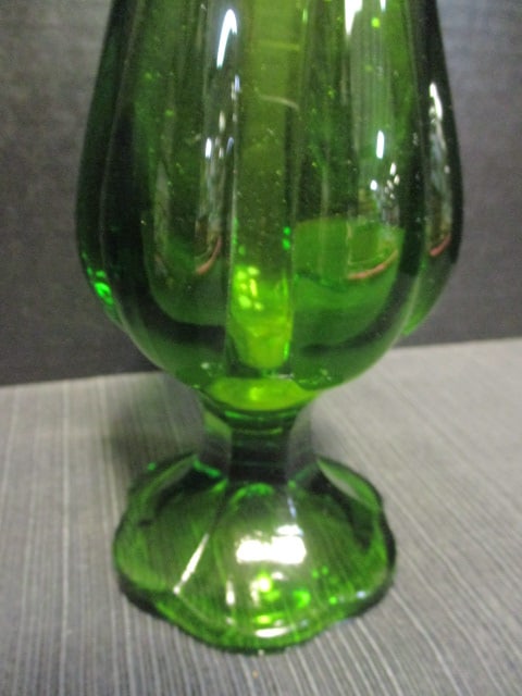L.E. Smith MCM Swung Avocado Green Vase 20" - 2