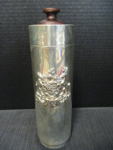MCM 1960's Silver on Copper Cocktail Shaker by Tommy Parzinger: 10 3/4"