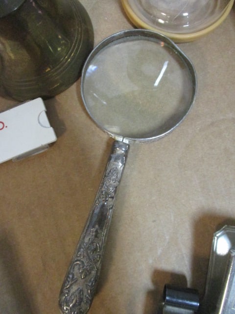 Vtg. Office Misc. Grouping-Magnifying Glass, Clips, Letter - 2