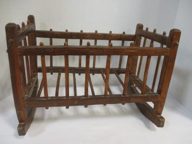Southern Hearth Pine Handcrafted Rocking Doll Cradle: 15 1/2" L x 11" H