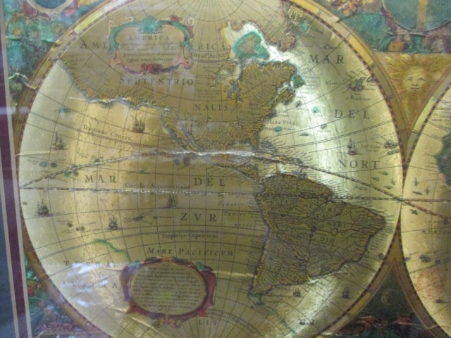 World Map Gold Foil Framed - 2