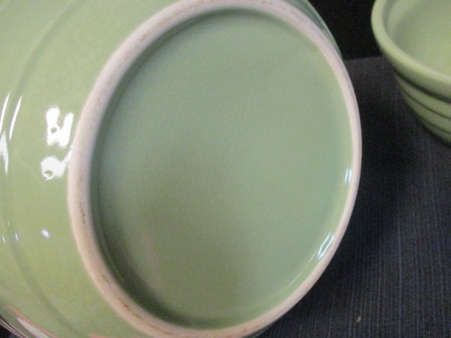 Green Pottery Nesting Bowls (Lot of 3) - 7