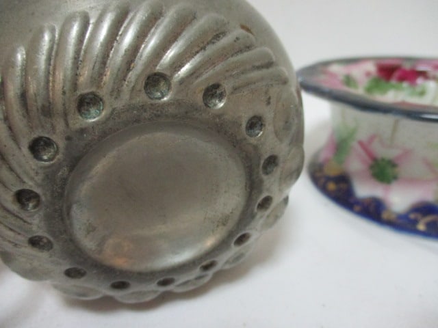 Vtg. Kitchen Grouping-3 tea strainers, wine tester, 1930's - 7