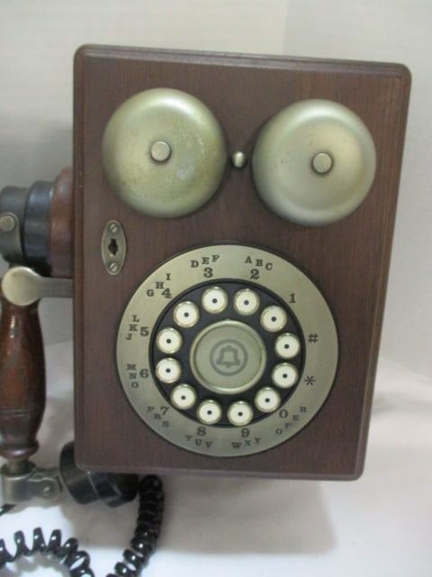 Bell Oak Wood 7/19/82 Wall Phone w/Original Box (Old Stock) - 2