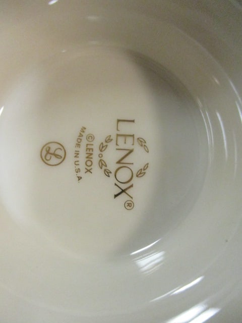 Lenox Barrington Collection Footed Vase with Pierced Edge and Peoney Flowers - 4