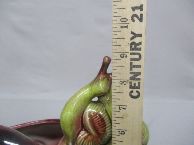 Hull Pottery #E-12 "Ebb Tide" Conch Shell and Snail Console Planter - 7