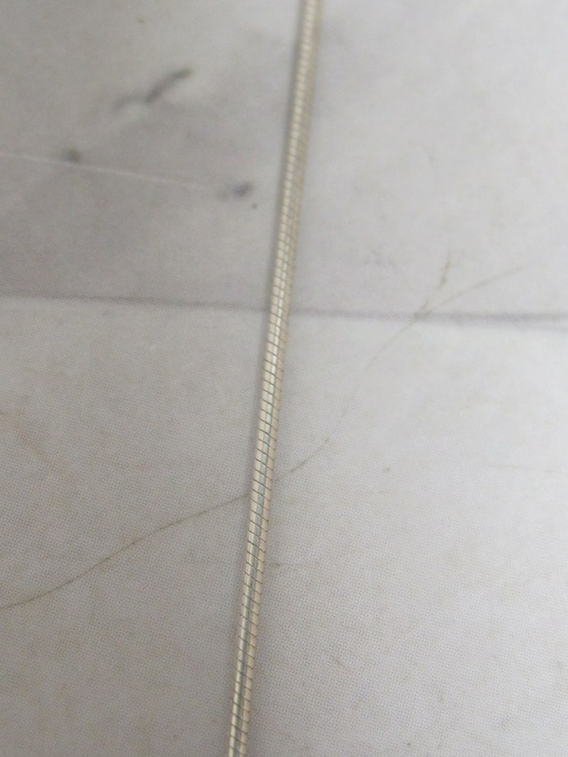 Sterling Silver Cross with Pink Stones Pendant on 20" Sterling Silver Snake Chain - 4
