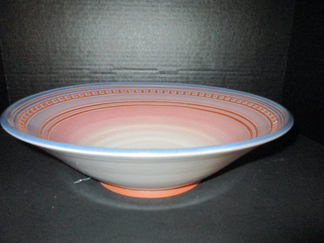 Gary Childs Signed Studio Pottery Hand Thrown Centerpiece Bowl: 13 1/4"dia x 3 3/4"h