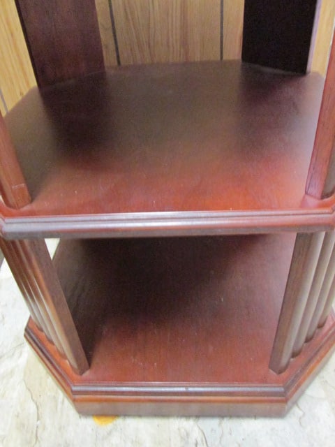 Banded Mahogany Octagonal Swiveling Display/Bookcase Side Table - 3