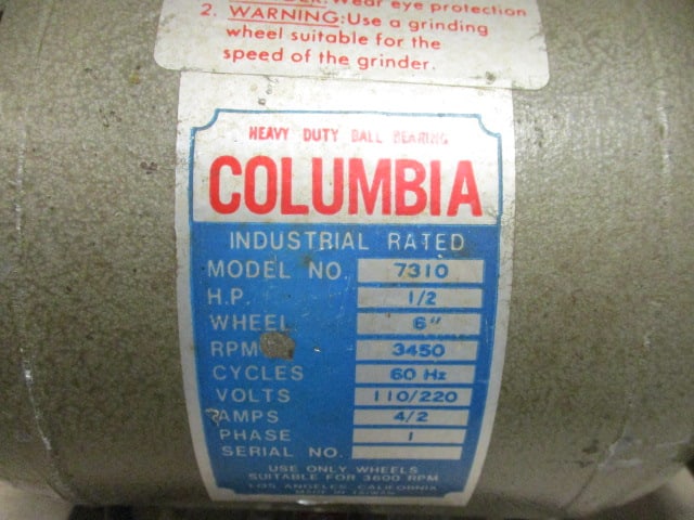 Columbia Model 7310 1/2HP 6" Grinder - 2