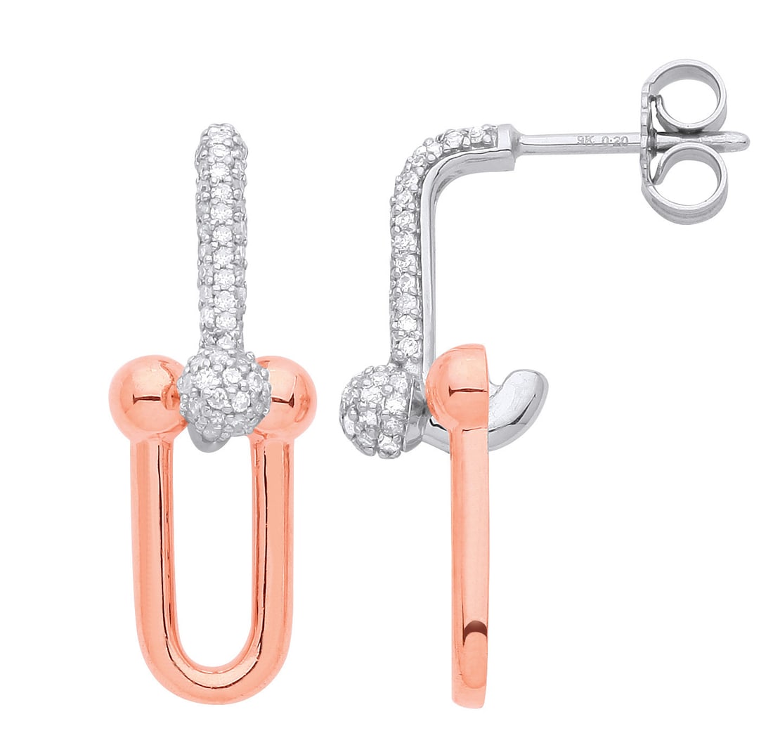 **ON SALE** 9ct White and Rose gold Drop earring 0.43ctw diamonds: **ON SALE** 9CT WHITE AND ROSE GOLD DROP EARRING 0.43CTW DIAMONDS Metal: 9ct Gold Cut: Brilliant Carat (TCW): 0.43ct Colour: G/