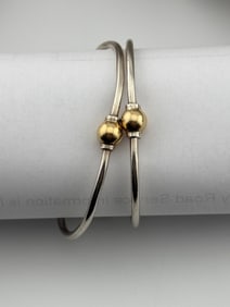 Lot of 14k Yellow Gold & Sterling Silver Bracelets