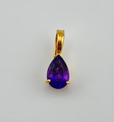 Tiffany & Co. 14k  Yellow Gold & Amethyst Pear Drop Pendant (1 of 6)