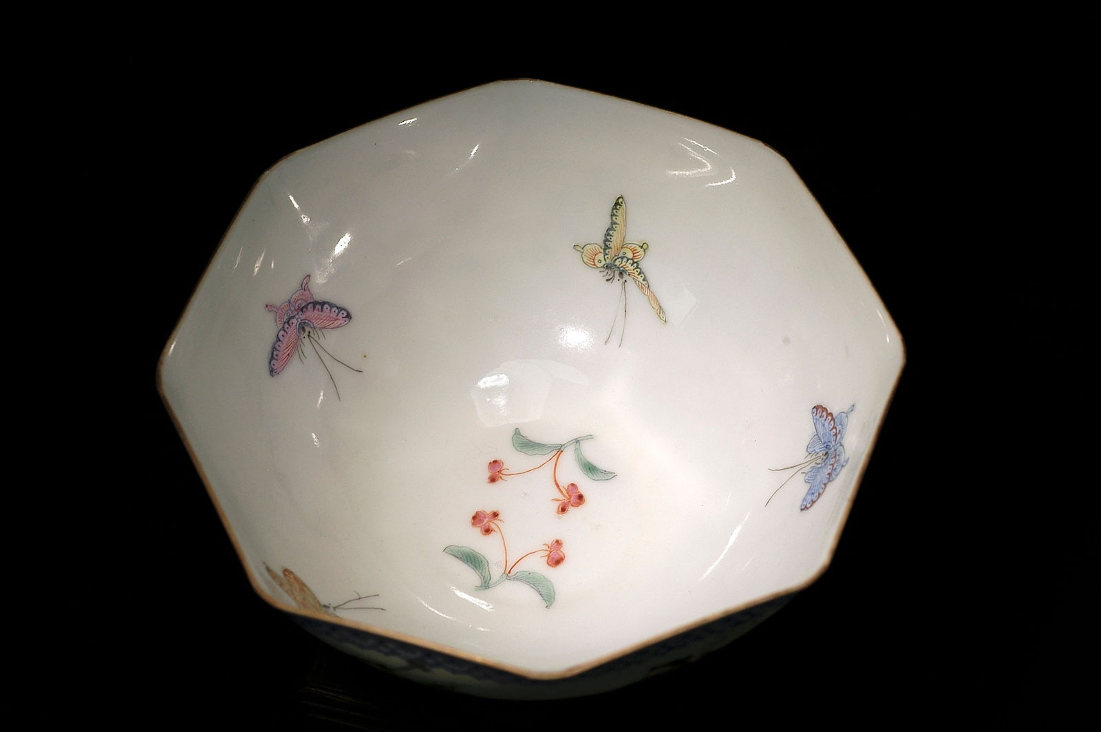 Republic Period Qianlong-Style Famille Rose Eight Immortals Crossing the Sea Octagonal Thin-Bodied: H6cm x W13cm. Period: Early Republic of China (1912-1930, imitating Qianlong imperial kiln style, finest quality new famille rose民窑 work). Mark: Blue enamel seal script 'Qianlong Nianzhi