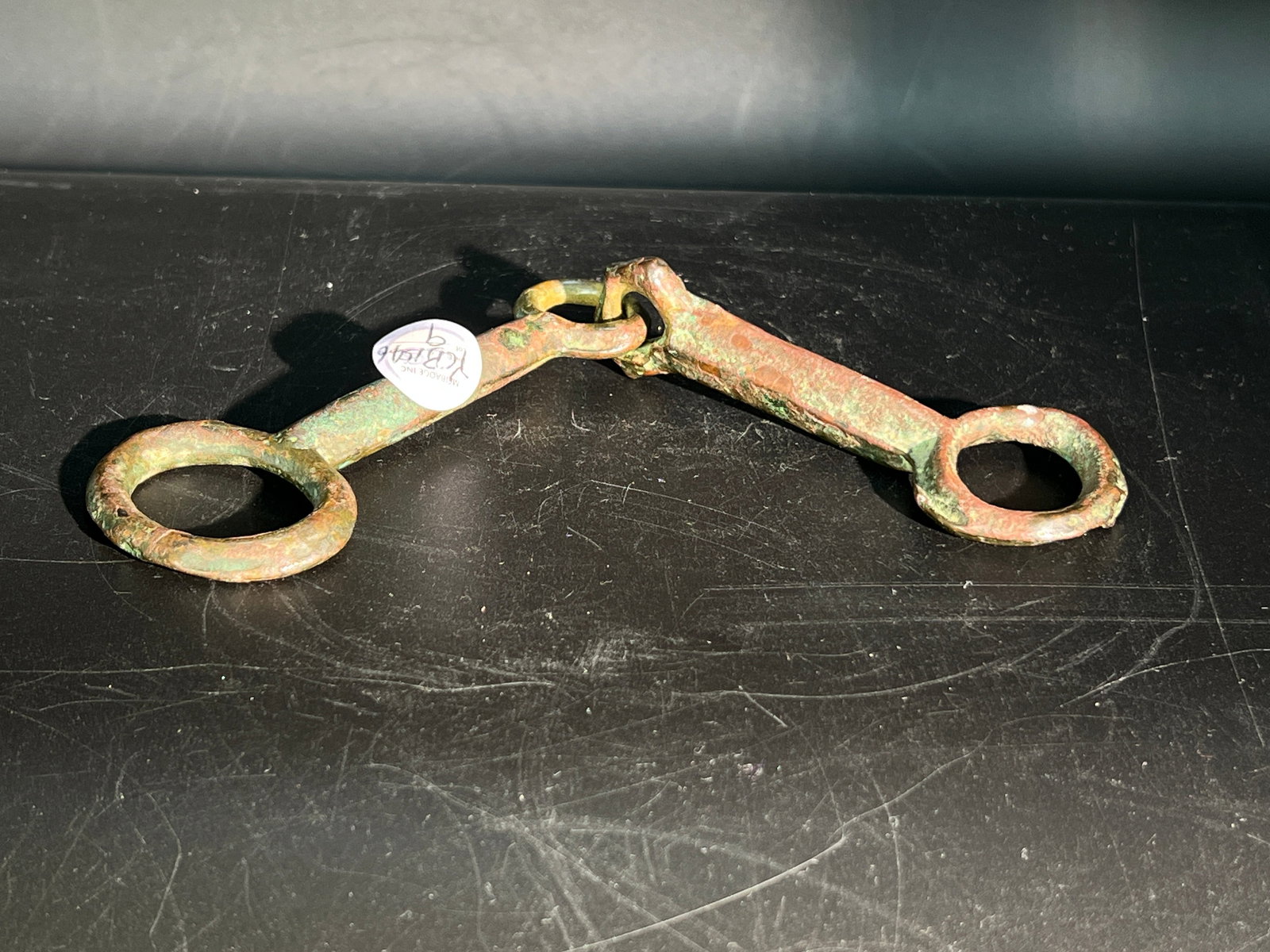 Bronze Horse Bit (Chariot and Horse Fitting): H4.5cm W19cm Bronze Horse Bit (chariot fitting). Cast bronze construction. Warring States to Han Dynasty (approximately 5th century BCE to 3rd century CE). Market reference price: ¥15,000-30,000