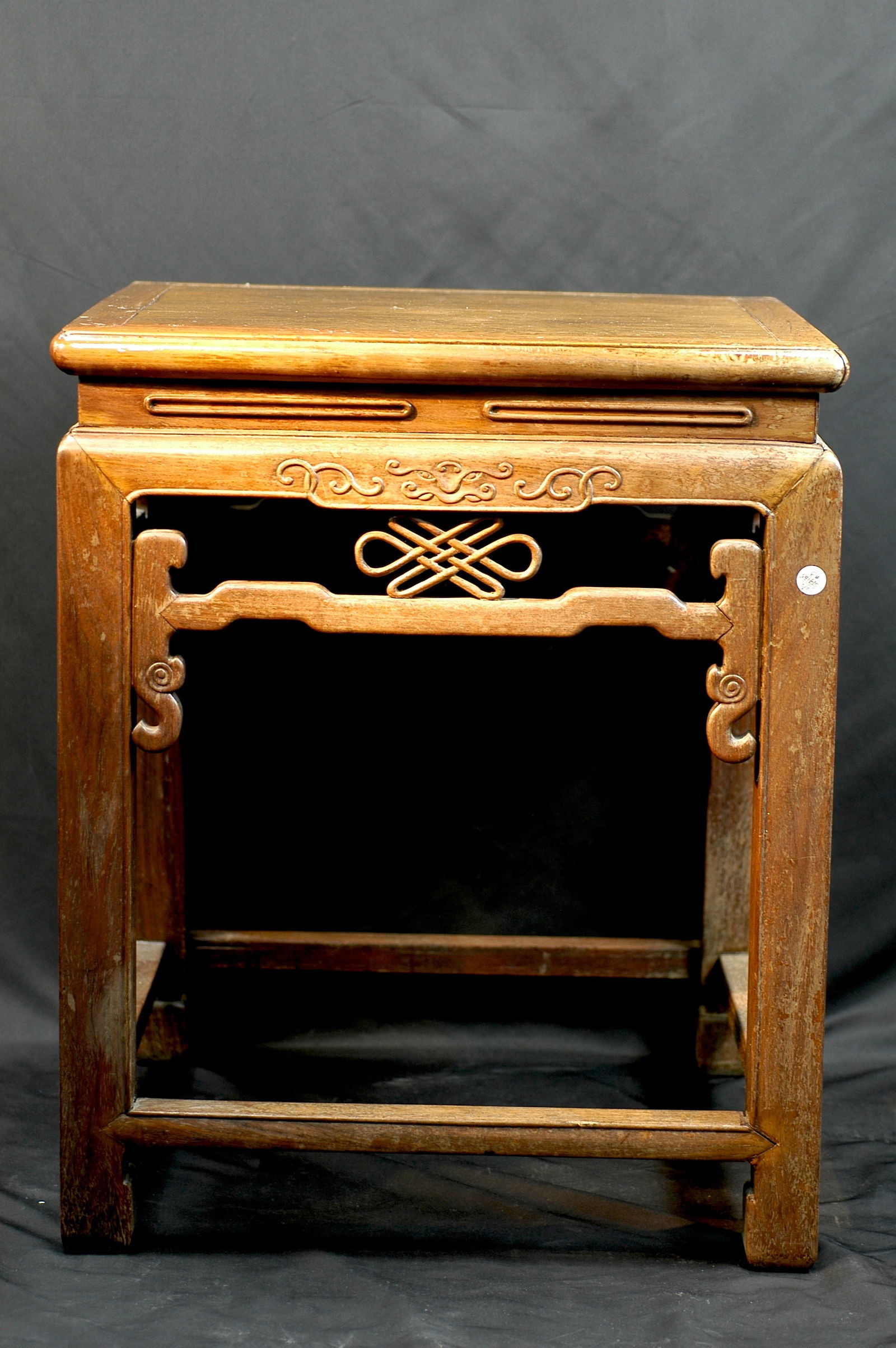 Republic Period Wooden Zen Seat: H:25½" W:20⅜" Late Qing to Republic Period Suzhou-style Hongmu (or Huali) Meditation Stool, Ming-style minimalist design. Square stool form with single-board or framed panel seat, rounded